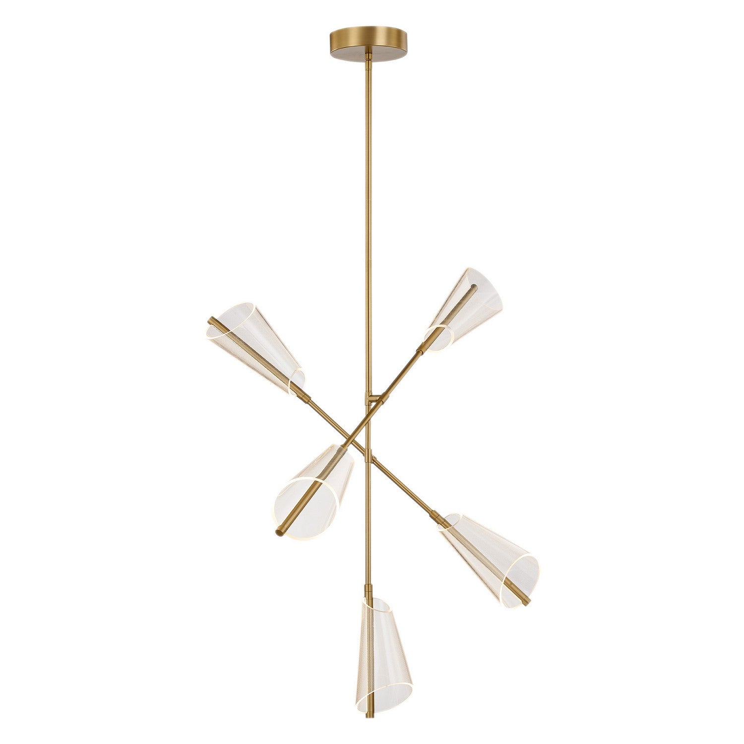 Kuzco Lighting LED Chandelier from the Mulberry collection in Brushed Gold/Light Guide finish