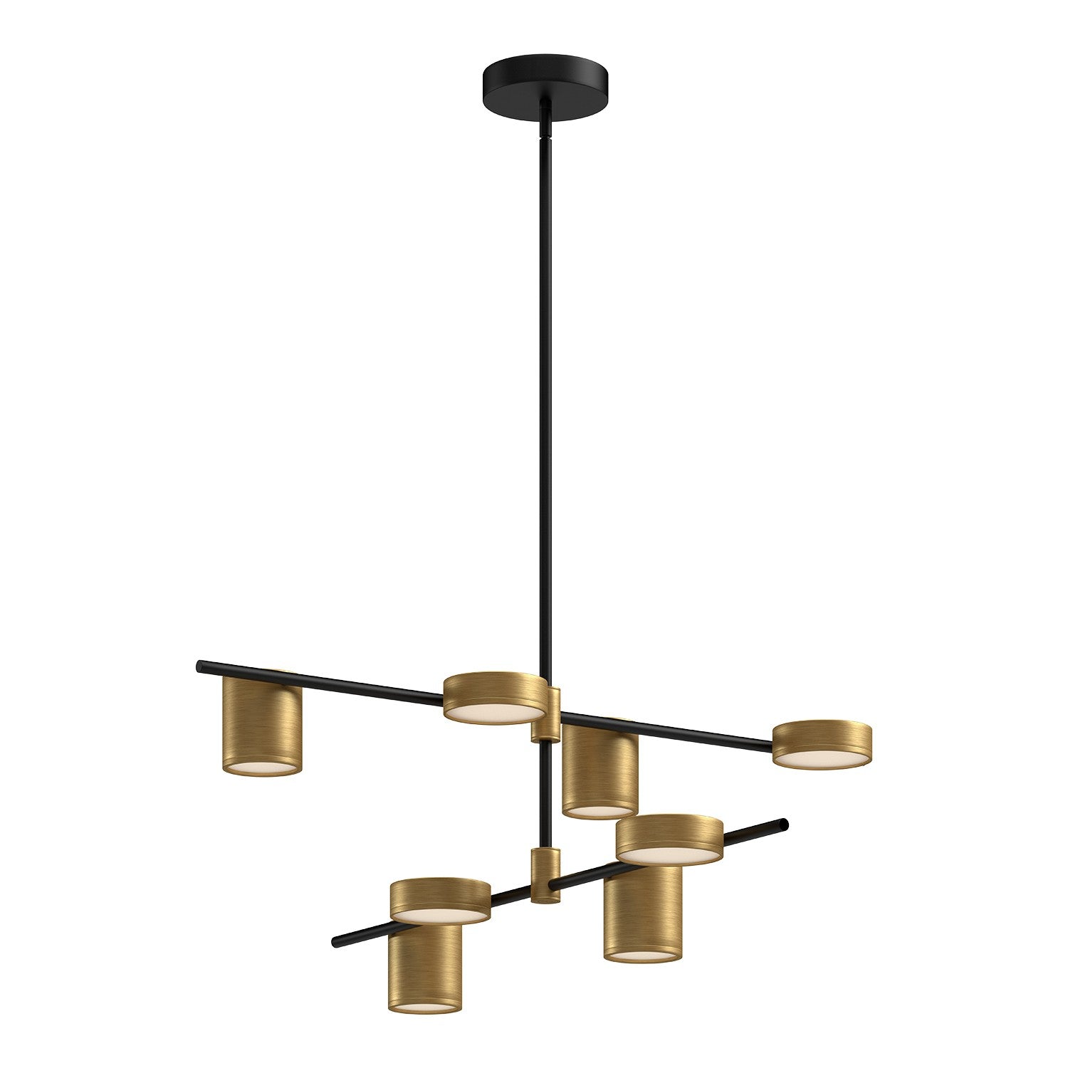 Kuzco Lighting LED Linear Pendant from the Jayden collection in Black/Brushed Gold finish