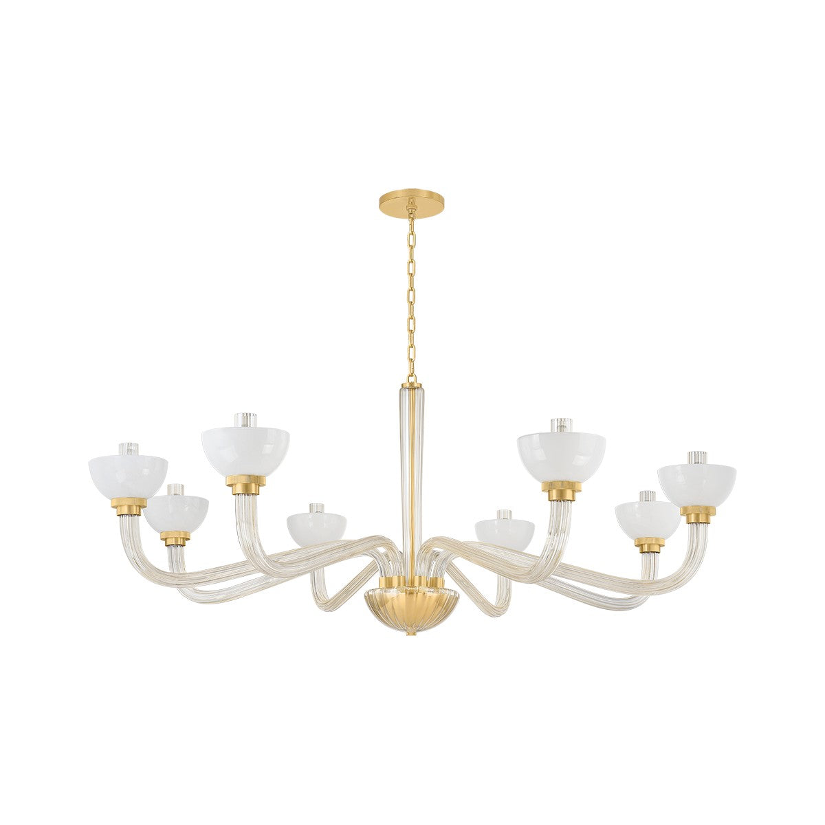 Hudson Valley Eight Light Chandelier from the St. lawrence collection in Aged Brass finish