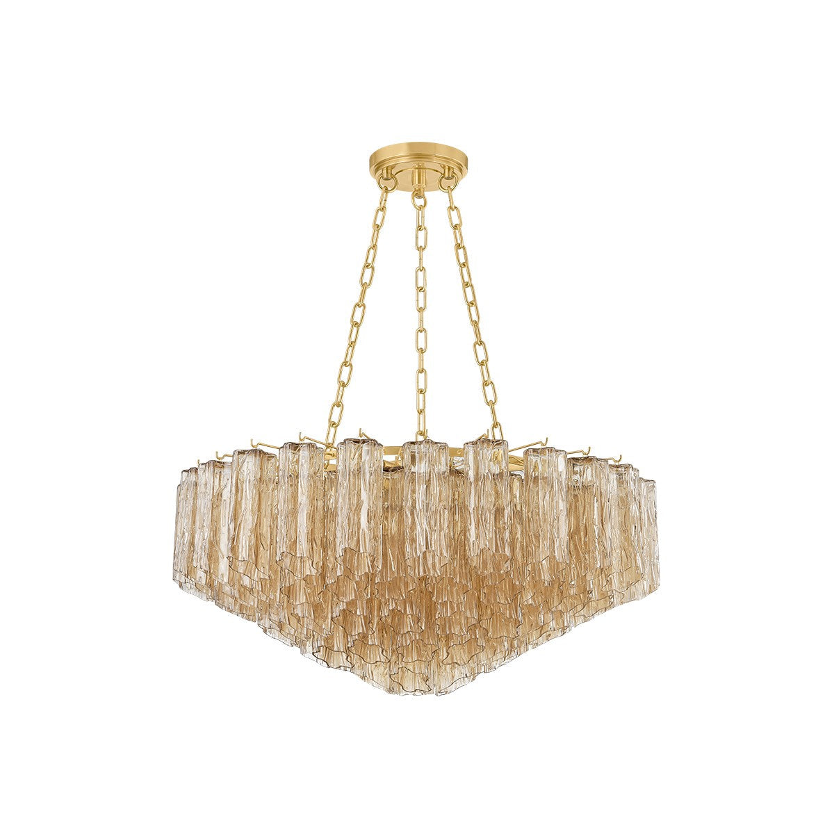 Hudson Valley Nine Light Chandelier from the Watertown collection in Aged Brass finish