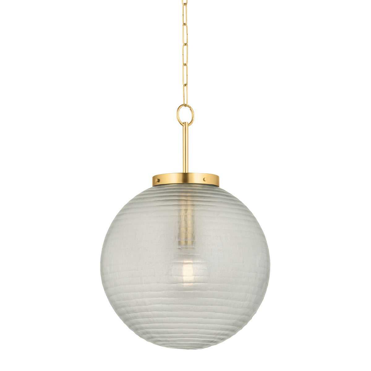 Hudson Valley One Light Pendant from the Falls Mills collection in Aged Brass finish