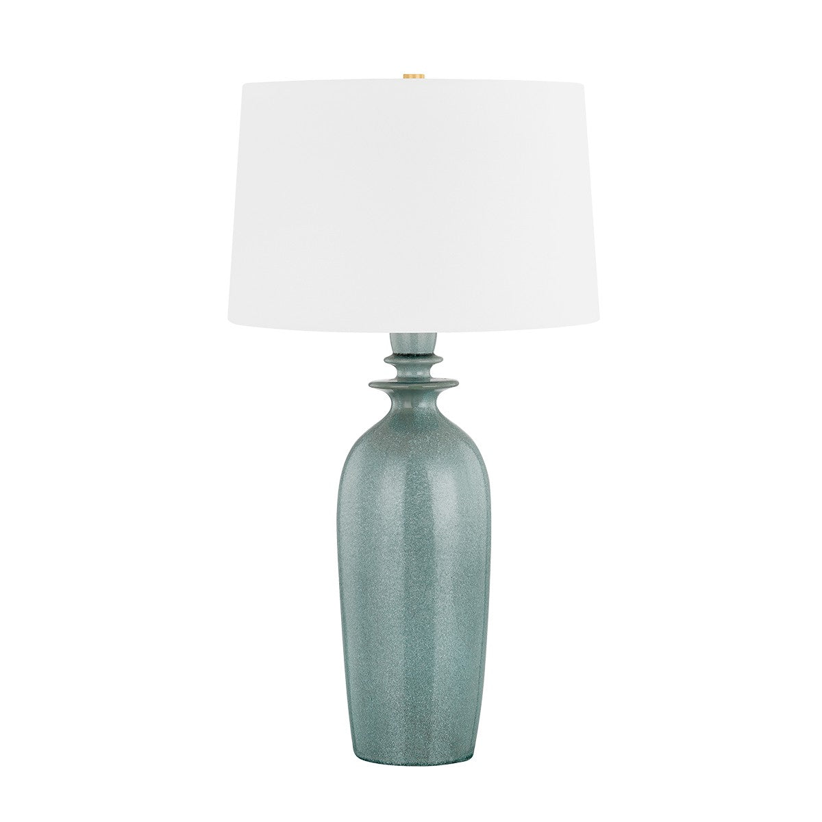 Hudson Valley One Light Table Lamp from the Bellmawr collection in Aged Brass/Ceramic Reactive Palladian finish