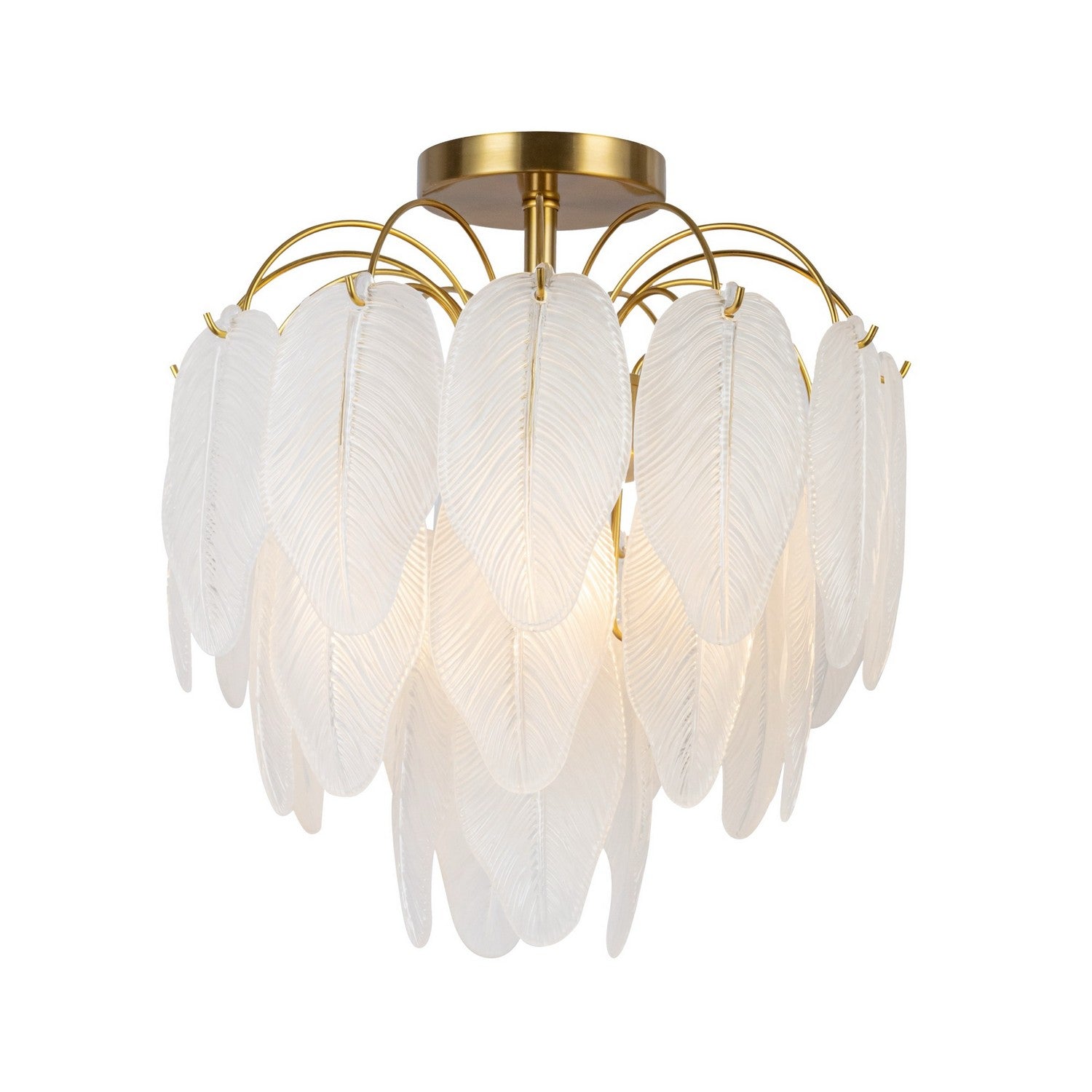 Artcraft Four Light Semi-Flush Mount from the Alessia collection in Brushed Brass finish