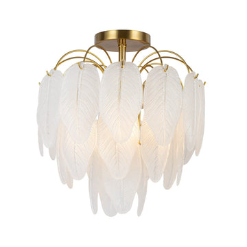 Artcraft Four Light Semi-Flush Mount from the Alessia collection in Brushed Brass finish