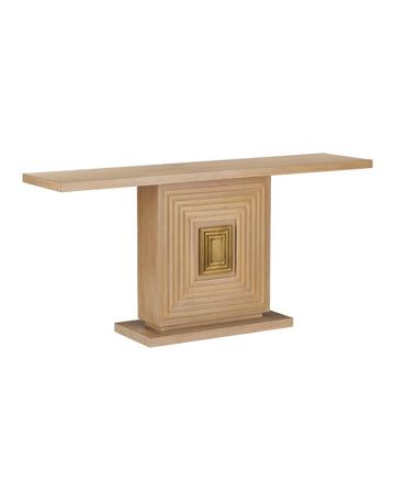 Currey and Company Console Table from the Morombe Collection collection in Washed Oak finish