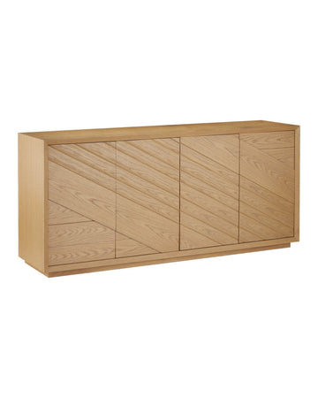 Currey and Company Credenza from the Margot Collection collection in Light Oak / Beige finish