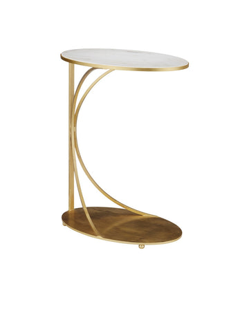 Currey and Company Table in Gold Leaf / Natural finish