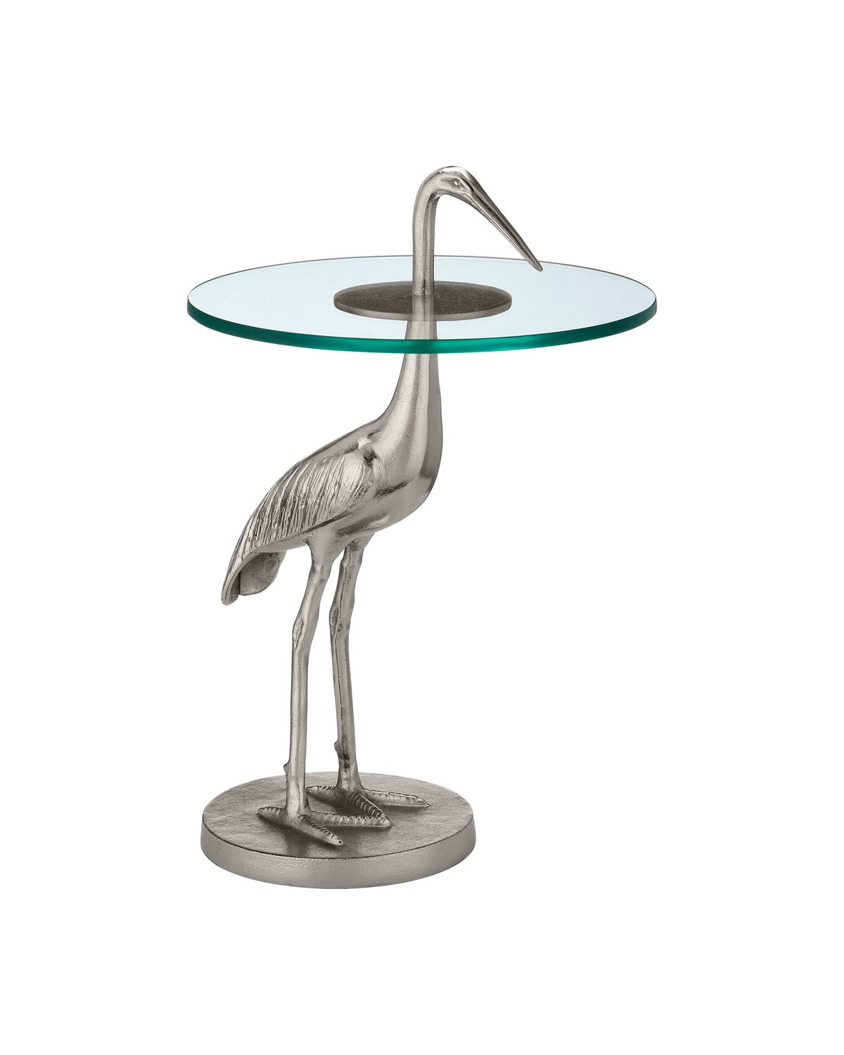 Currey and Company Accent Table from the Crane Collection collection in Nickel / Clear finish