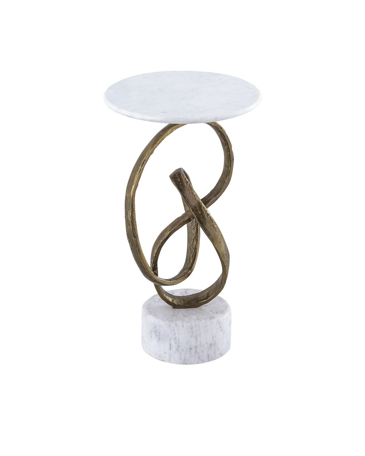 Currey and Company Accent Table in Antique Brass / Natural finish