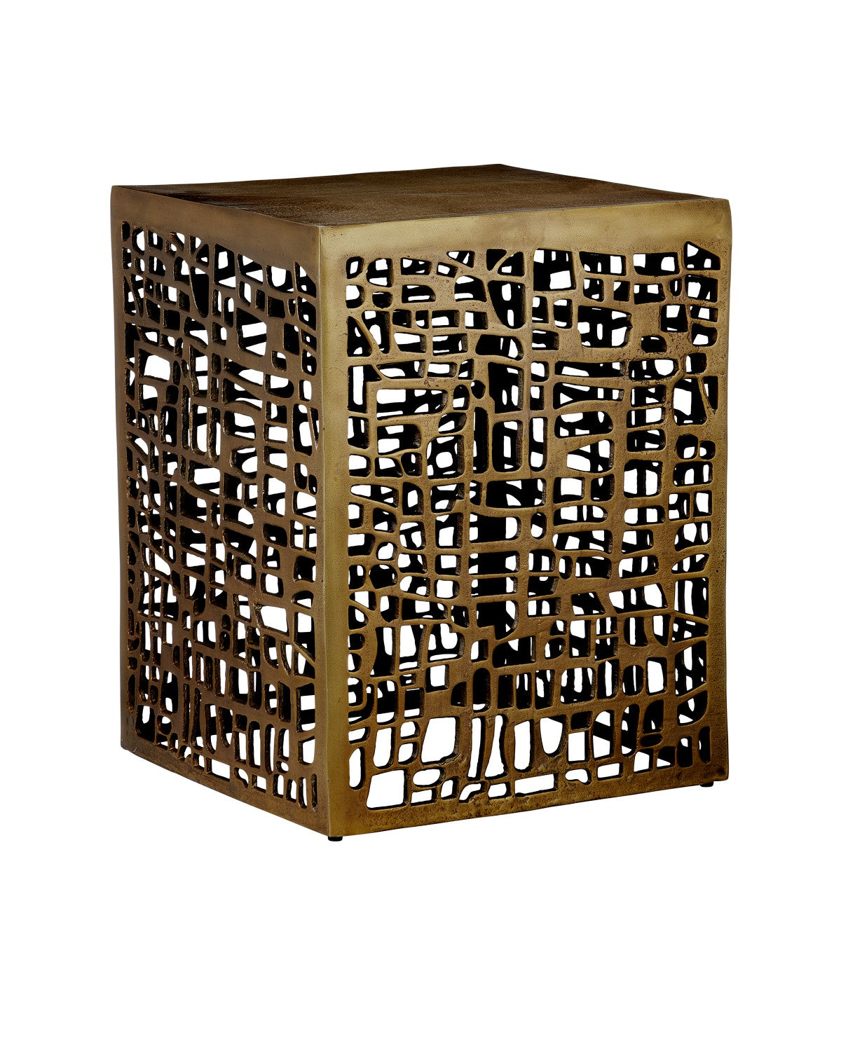 Currey and Company Accent Table in Antique Brass finish