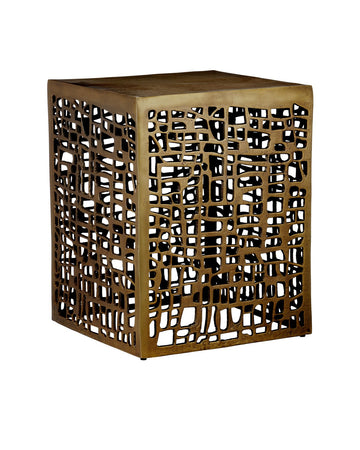 Currey and Company Accent Table in Antique Brass finish