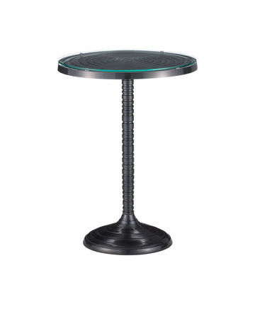 Currey and Company Accent Table in Black Nickel / Clear finish