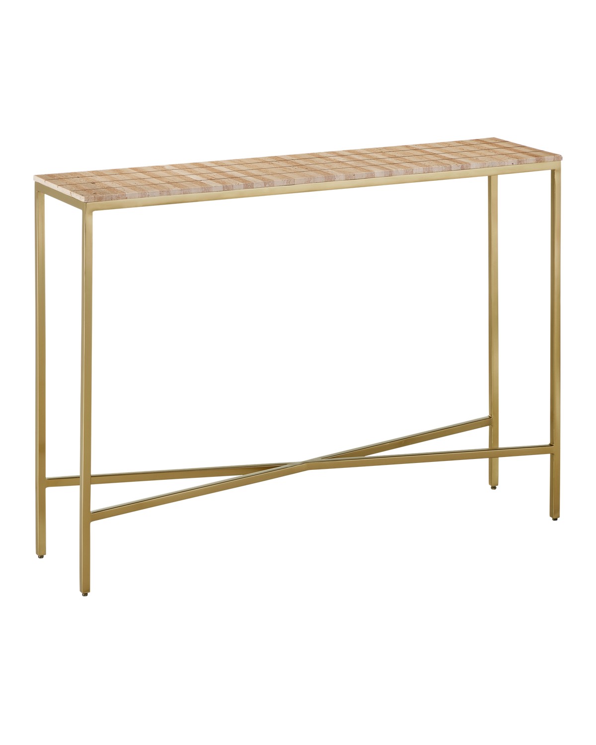 Currey and Company Console Table from the Dezi Collection collection in Natural / Brass finish