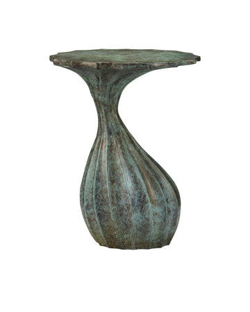 Currey and Company Accent Table in Verdigris finish