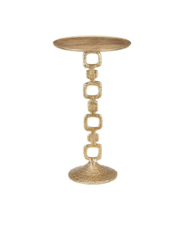 Currey and Company Drinks Table in Gold finish