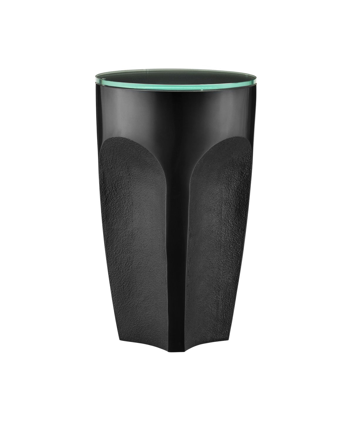 Currey and Company Drinks Table from the Lemy Collection collection in Black / Clear finish