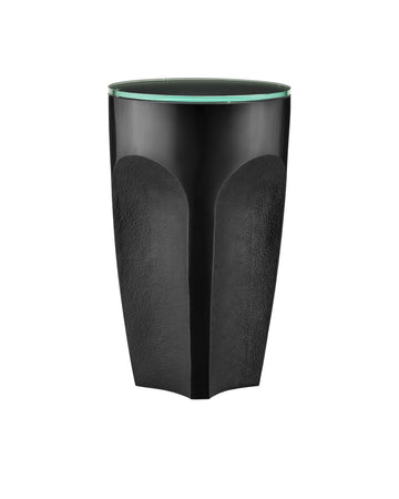 Currey and Company Drinks Table from the Lemy Collection collection in Black / Clear finish