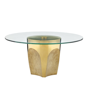 Currey and Company Cocktail Table from the Lemy Collection collection in Polished Brass / Clear finish