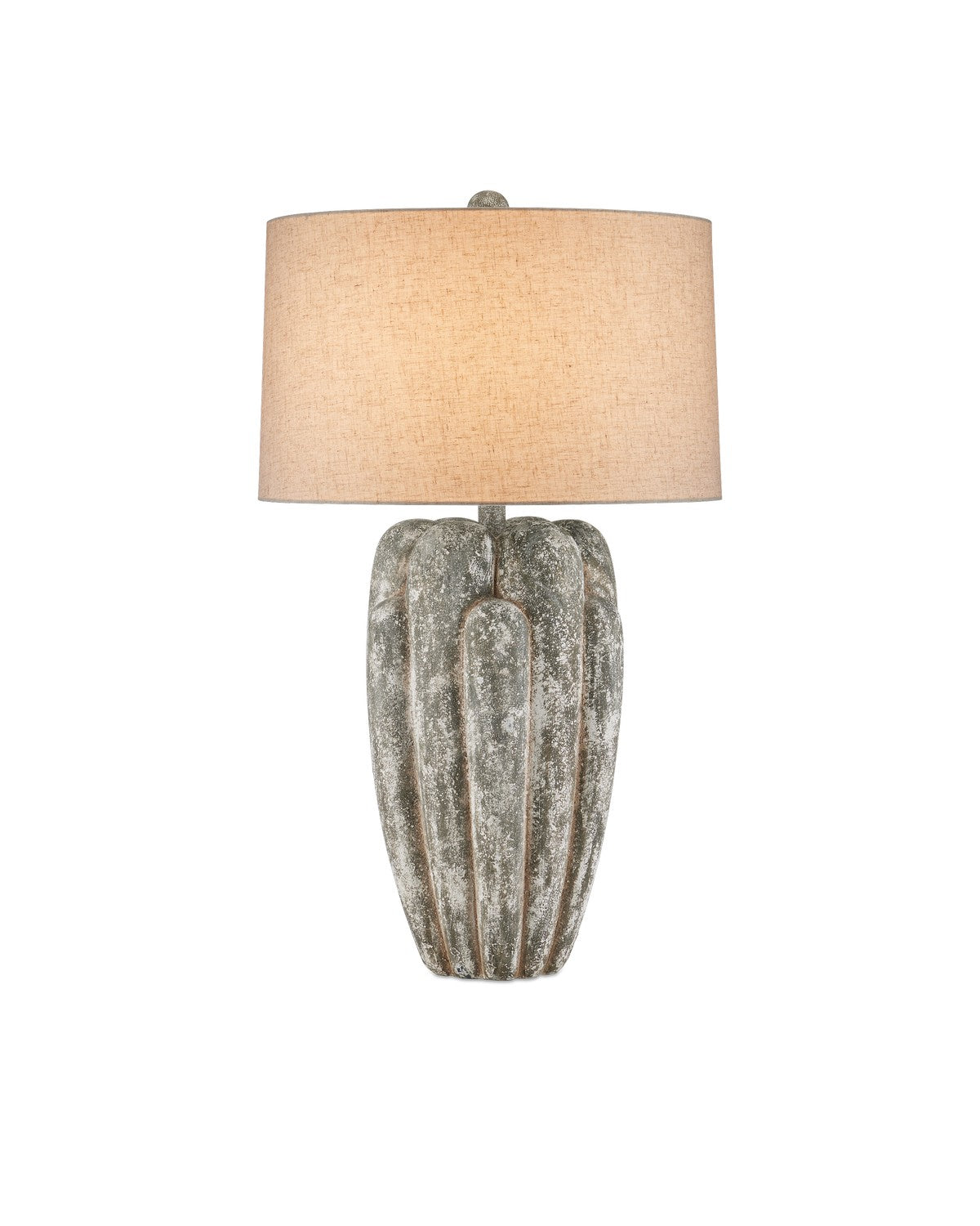Currey and Company One Light Table Lamp in Dark Gray / White Texture finish