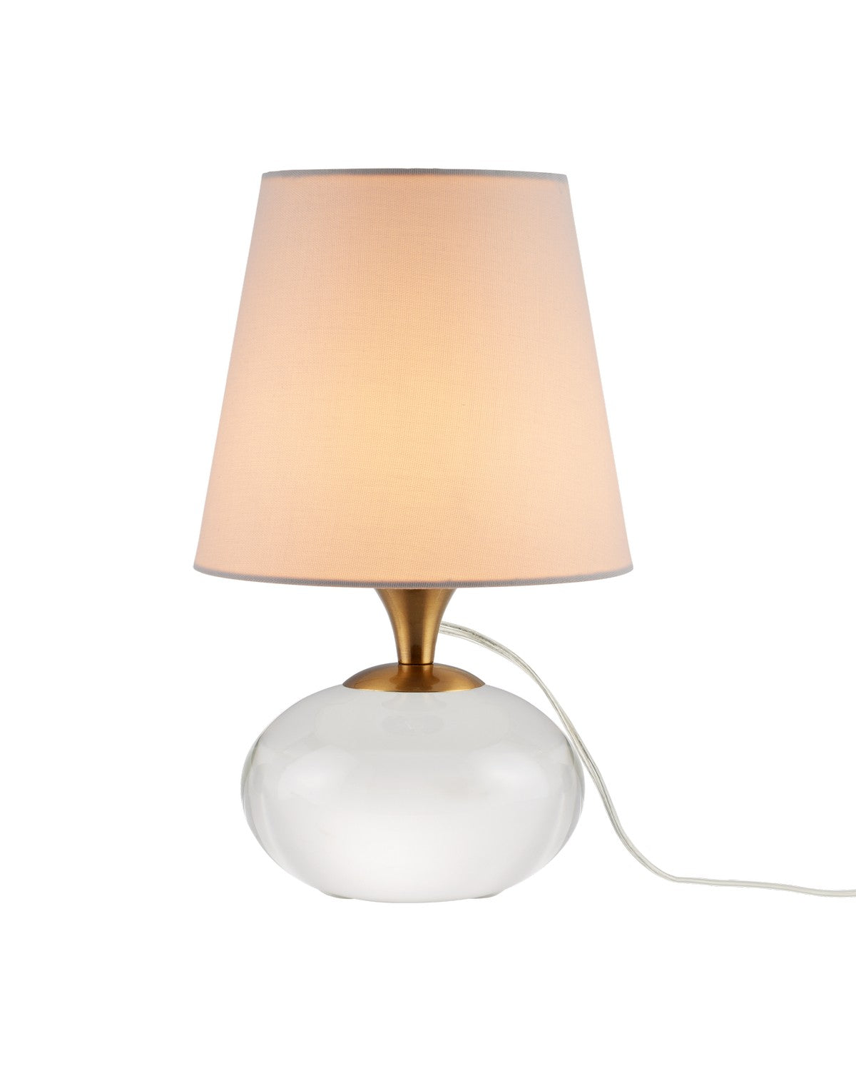 Currey and Company One Light Table Lamp in Clear / Antique Brass finish