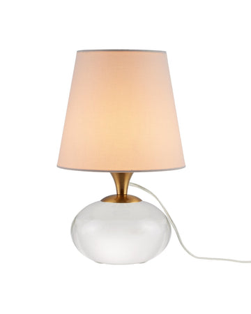 Currey and Company One Light Table Lamp in Clear / Antique Brass finish