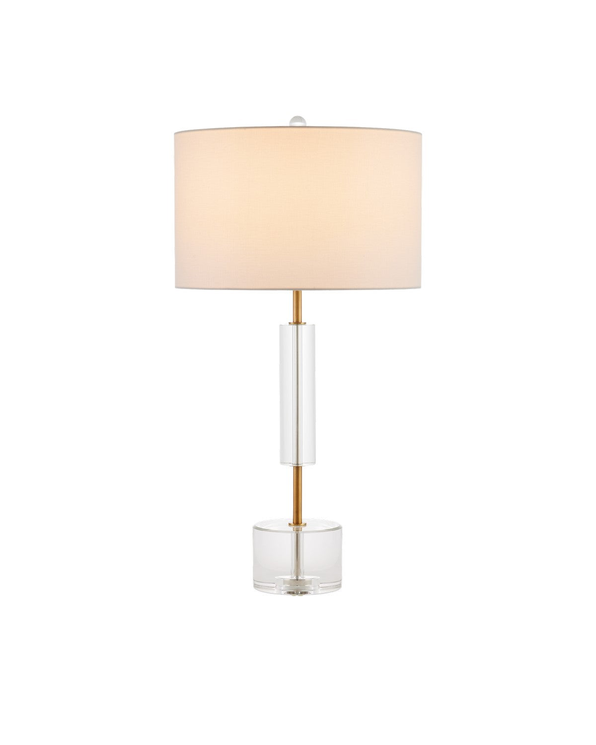 Currey and Company One Light Table Lamp in Clear / Antique Brass finish