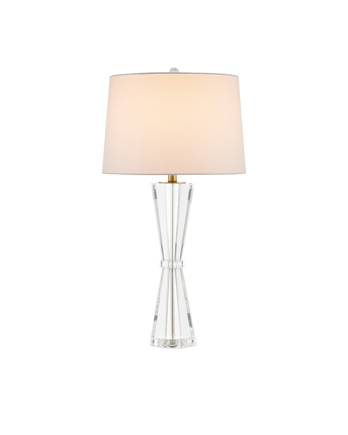 Currey and Company One Light Table Lamp in Clear / Polished Brass finish