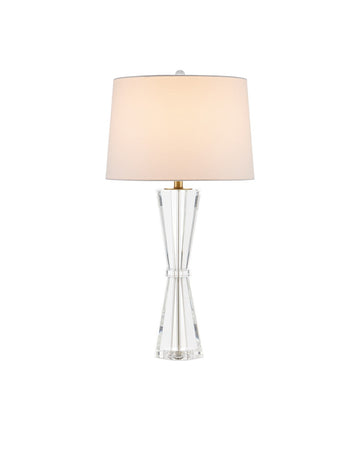 Currey and Company One Light Table Lamp in Clear / Polished Brass finish