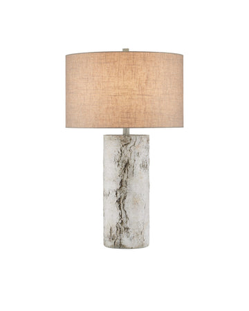 Currey and Company One Light Table Lamp from the Faux Birch Collection collection in Birch White / Gray finish
