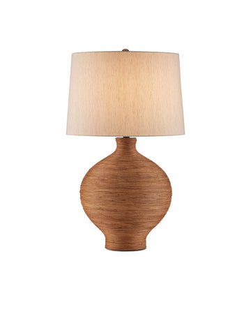 Currey and Company One Light Table Lamp in Natural / Antique Brass finish