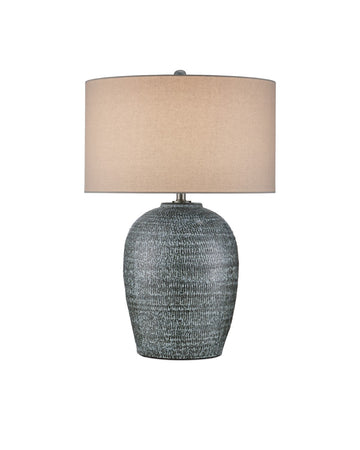 Currey and Company One Light Table Lamp in Reactive Black & White finish