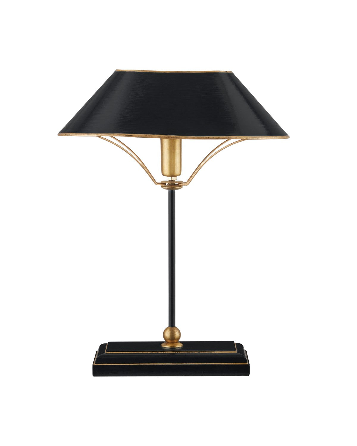 Currey and Company One Light Table Lamp from the Daphne Collection collection in Black / Antique Gold finish