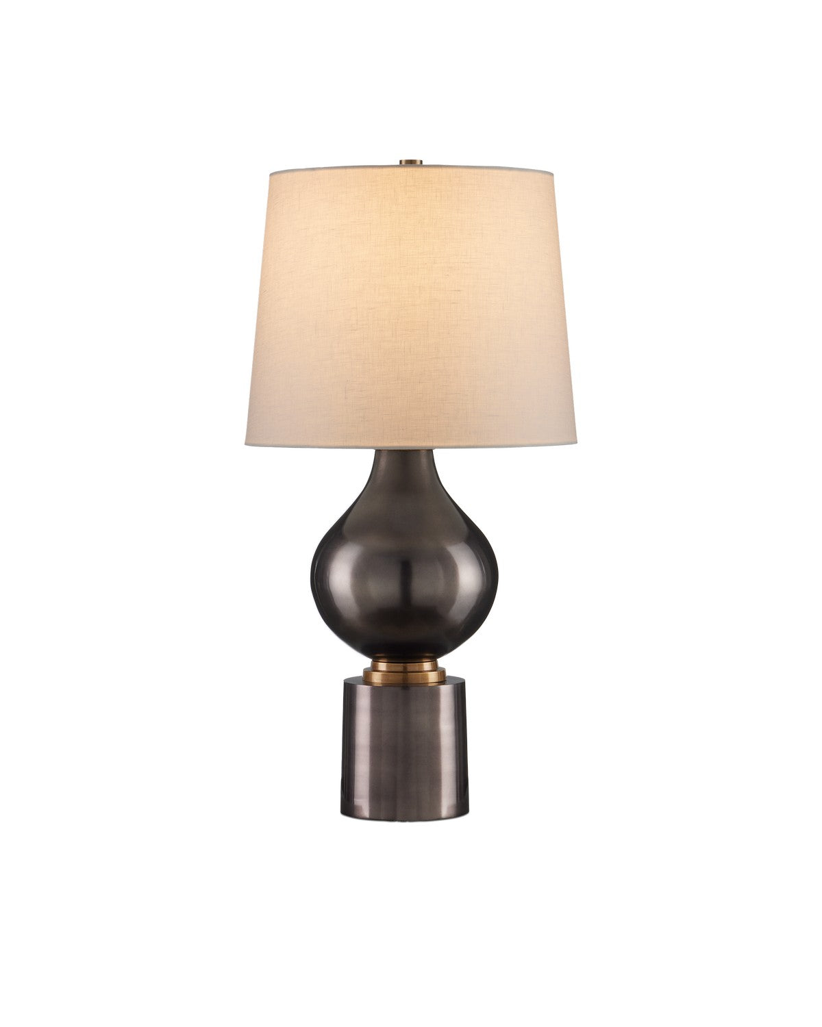 Currey and Company One Light Table Lamp in Black Nickel / Vintage Brass finish