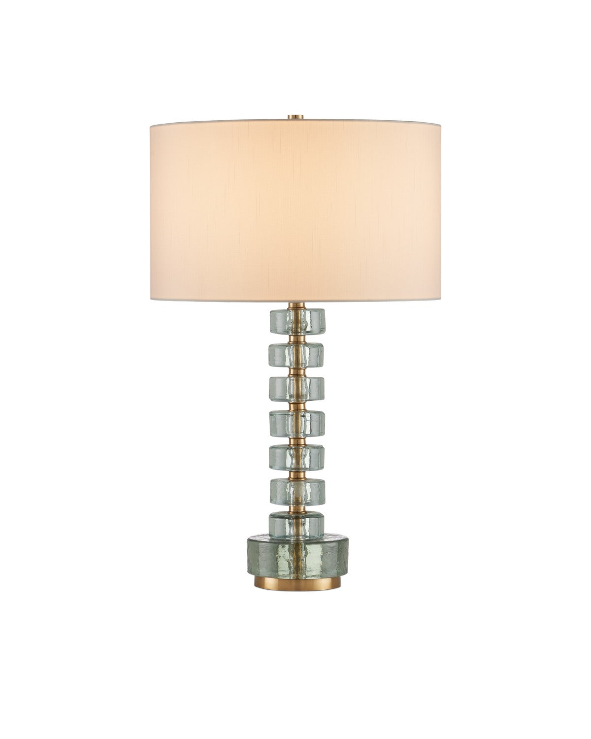 Currey and Company One Light Table Lamp in Clear / Antique Brass finish