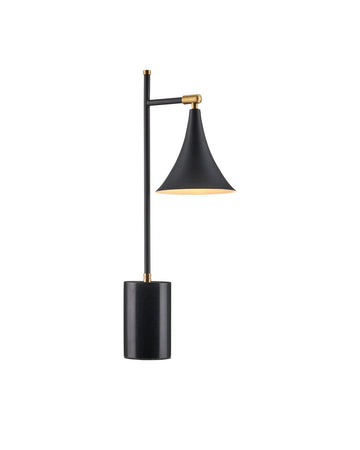 Currey and Company LED Table Lamp in Matte Black / Matte Brass finish