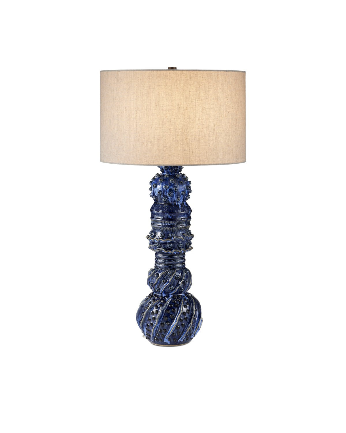 Currey and Company One Light Table Lamp in Dark Blue Reactive finish