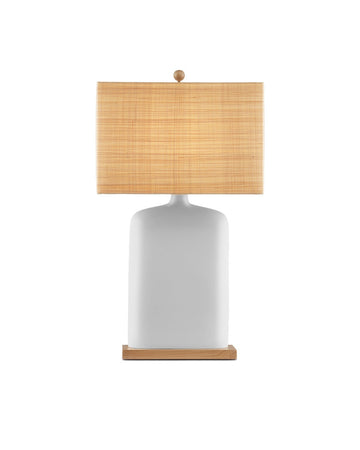 Currey and Company One Light Table Lamp from the Musing Collection collection in White / Natural finish