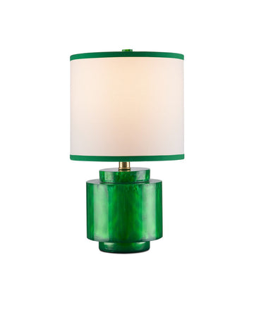 Currey and Company One Light Table Lamp from the Beryl Collection collection in Green Swirl finish