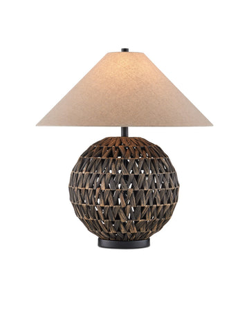 Currey and Company One Light Table Lamp in Black finish