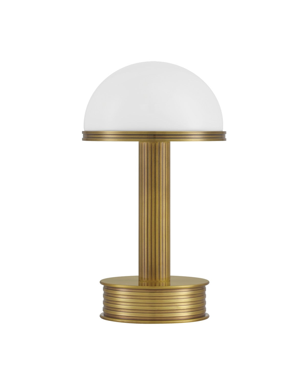 Currey and Company LED Table Lamp in Antique Brass / Milk finish
