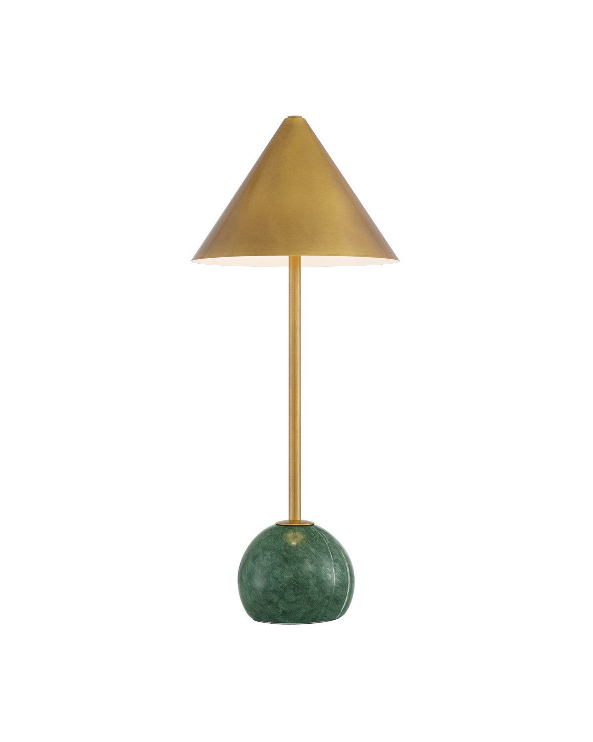 Currey and Company LED Table Lamp in Antique Brass / Green finish