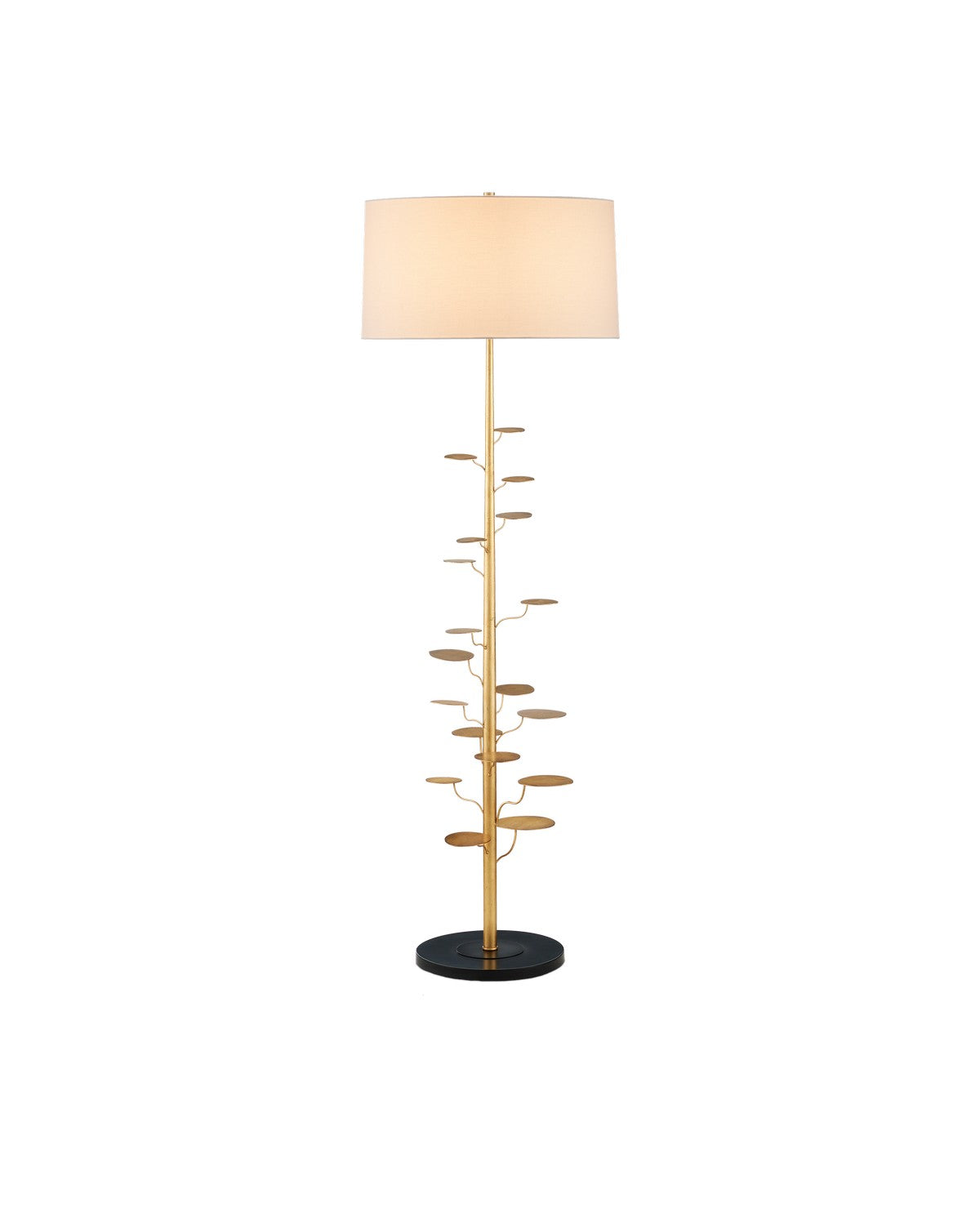 Currey and Company One Light Floor Lamp in Antique Gold Leaf finish