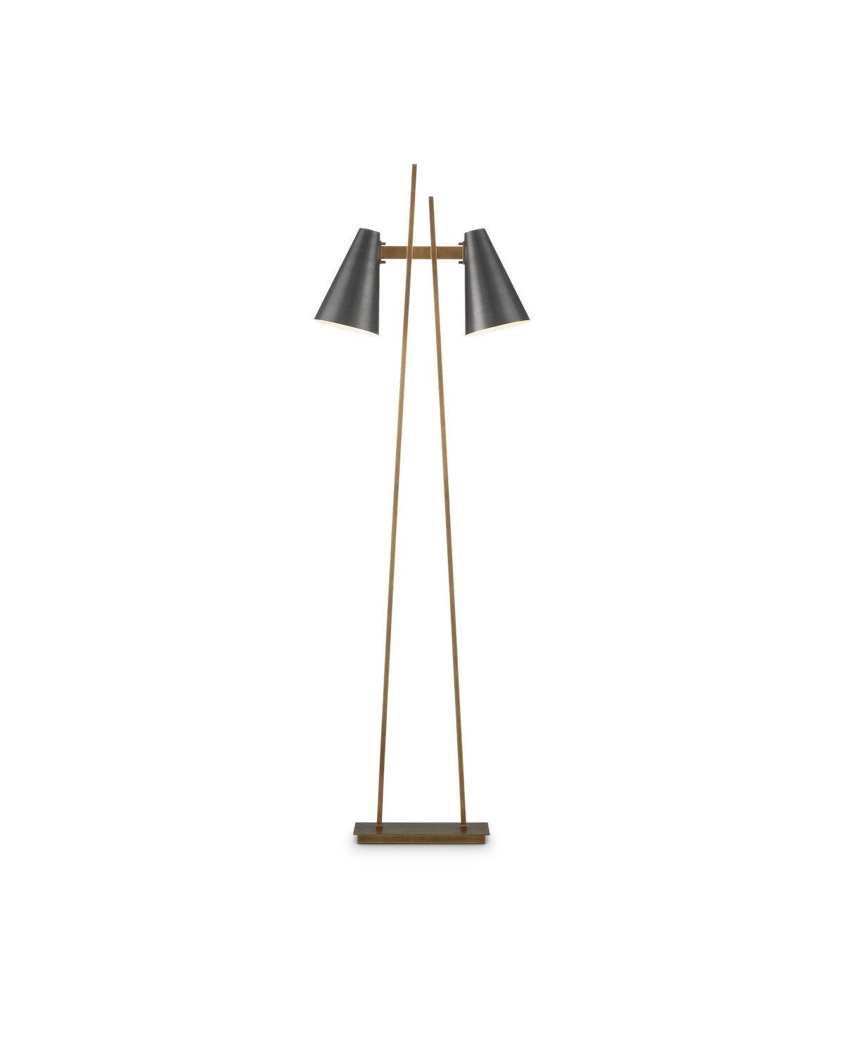 Currey and Company LED Floor Lamp in Oil Rubbed Bronze / Antique Brass finish