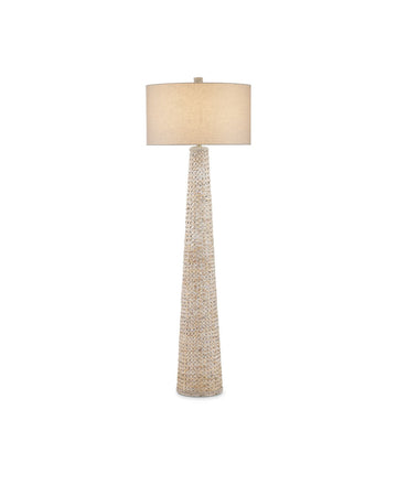 Currey and Company One Light Floor Lamp from the Birdsong Collection collection in Whitewash finish