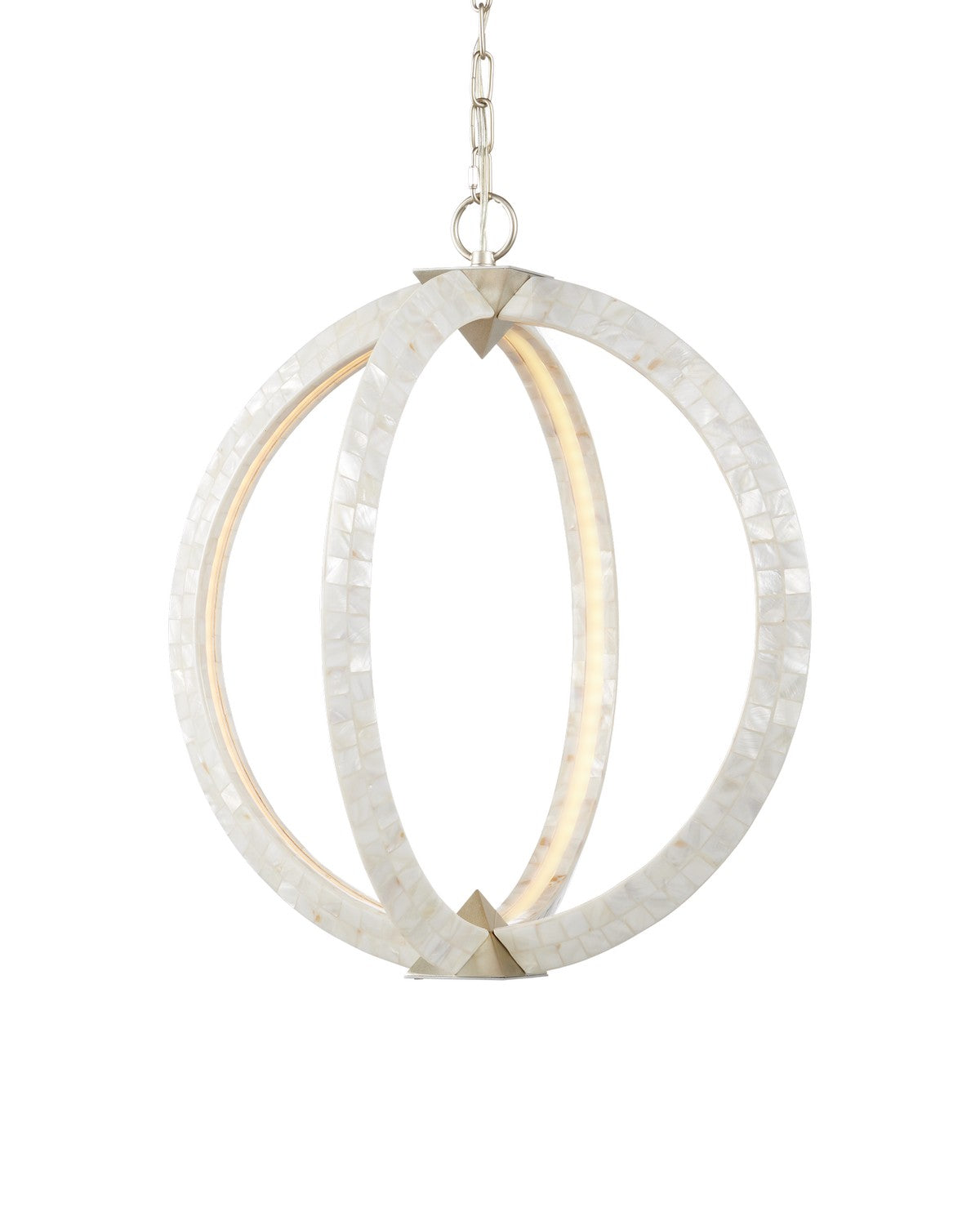 Currey and Company LED Chandelier from the Arietta Collection collection in Pearl / Silver finish