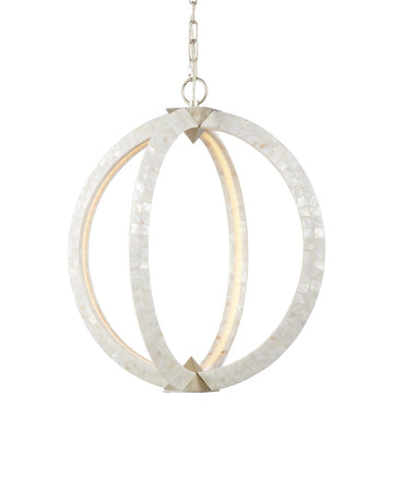 Currey and Company LED Chandelier from the Arietta Collection collection in Pearl / Silver finish