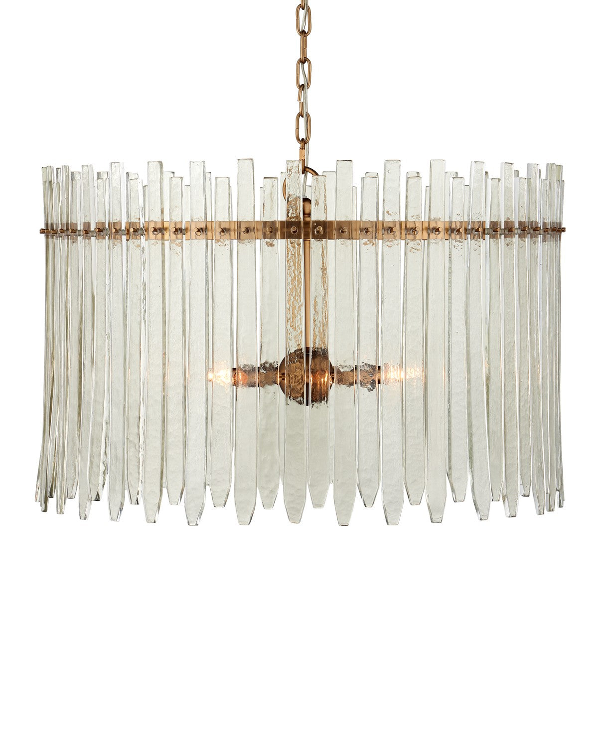 Currey and Company Six Light Chandelier from the Electra Collection collection in Clear / Antique Brass finish