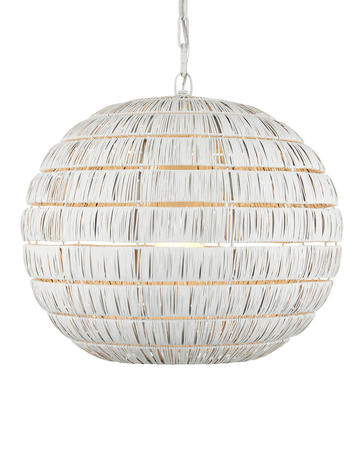Currey and Company One Light Pendant in White finish