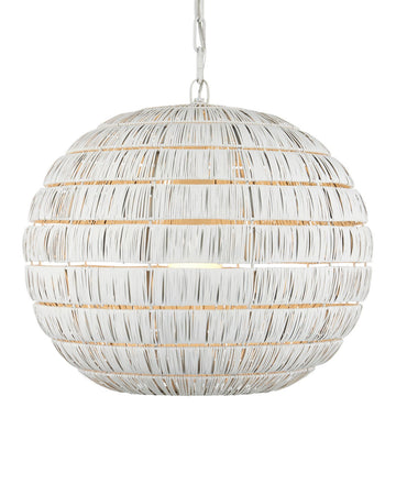 Currey and Company One Light Pendant in White finish