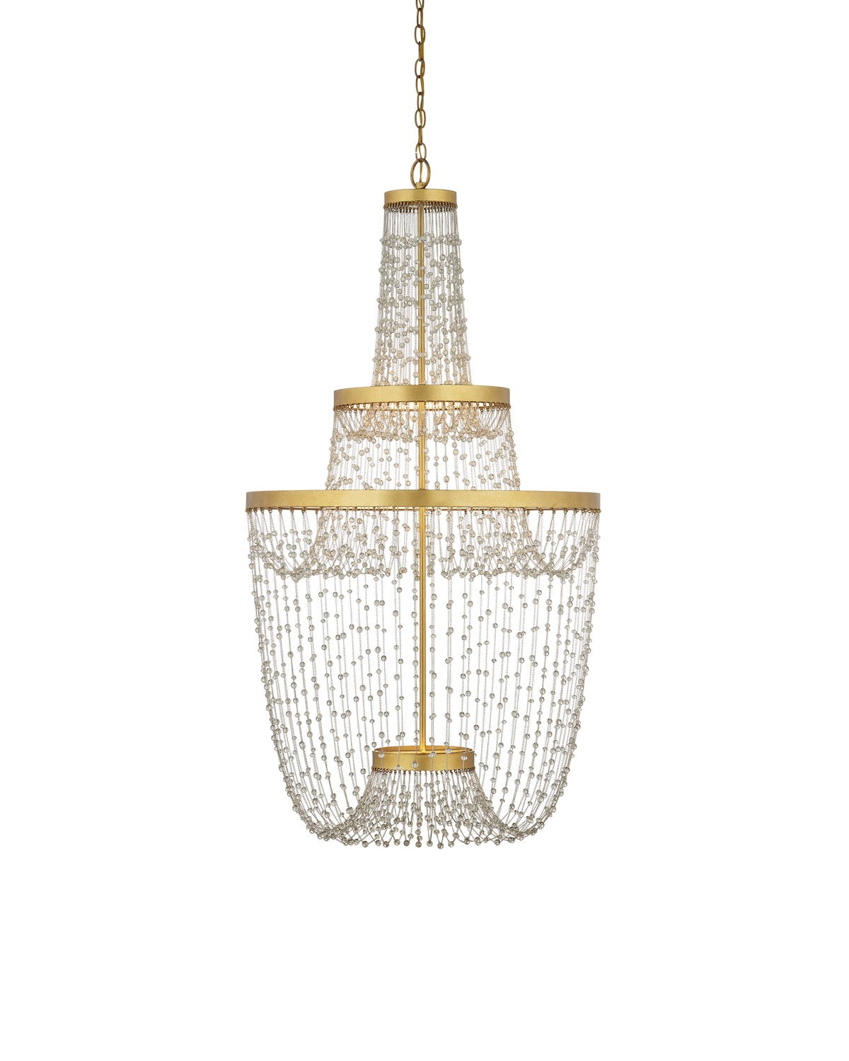 Currey and Company LED Chandelier in Contemporary Gold Leaf / Contemporary Gold / Clear finish